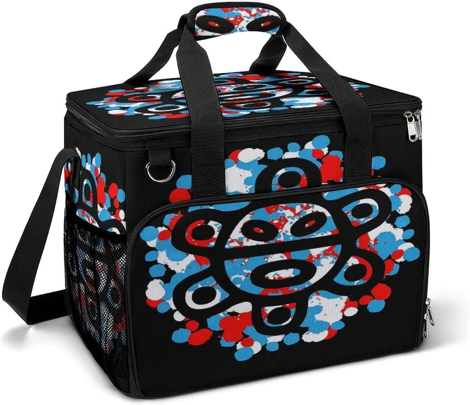 Puerto Rico Sol Taino Flag Cooler Bag, Collapsible Soft Sided Cooler, Large Leakproof Camping Cooler, Portable Travel Cooler for Camping, Road Trips