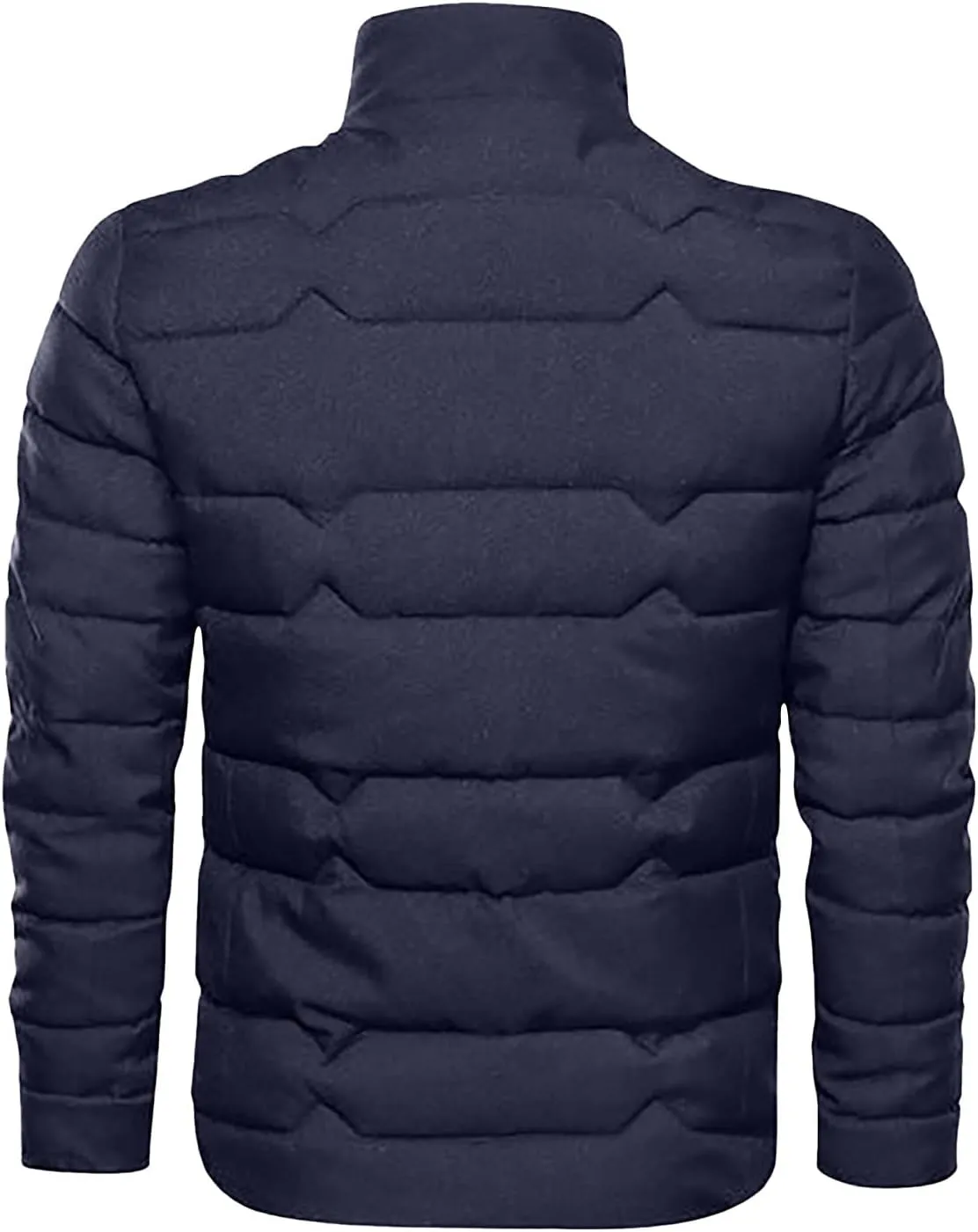 Puffer Jacket for Men Winter Warm Lightweight Coat Full Zip Water Repellent Windproof Insulated Hiking Travel Jacket