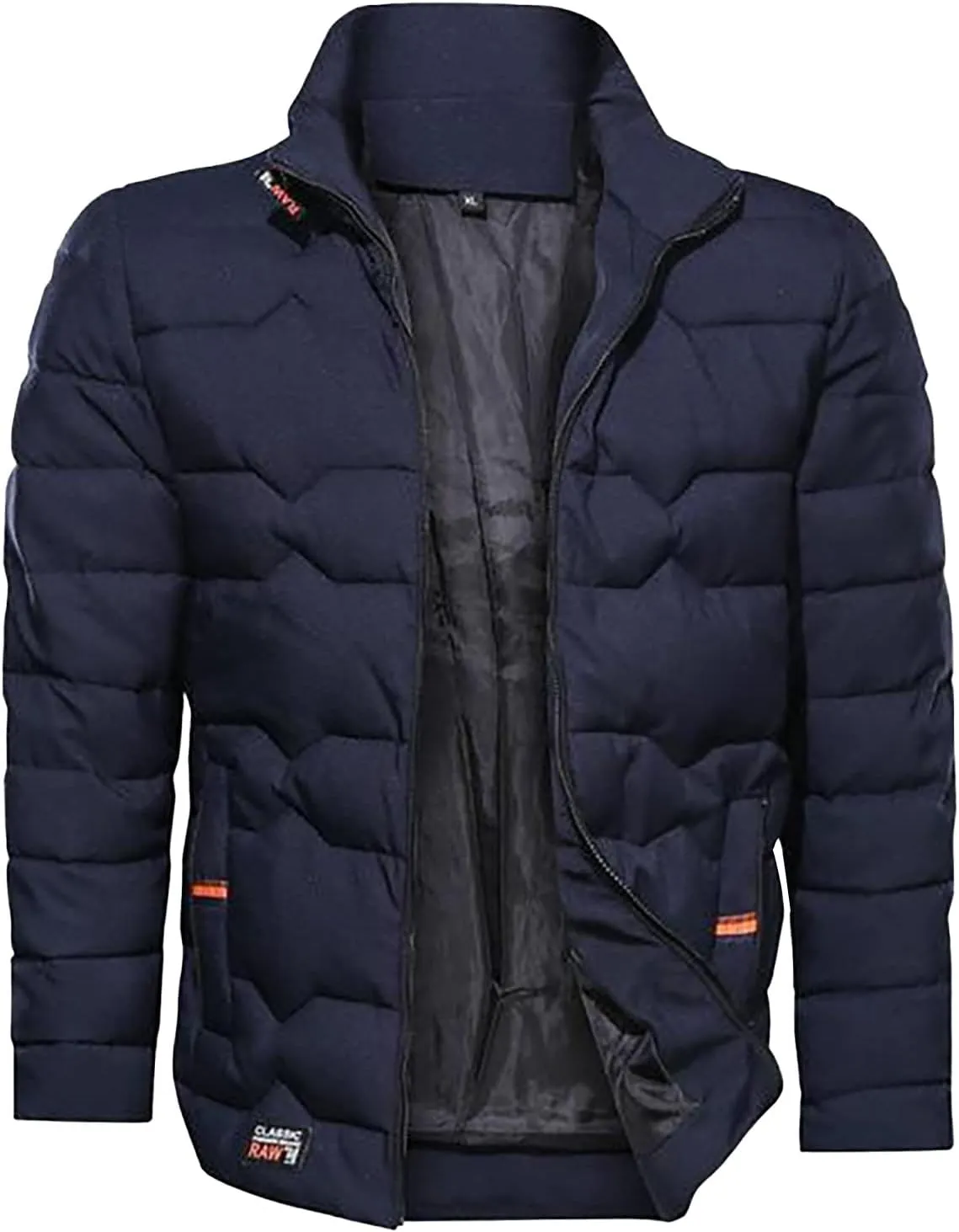 Puffer Jacket for Men Winter Warm Lightweight Coat Full Zip Water Repellent Windproof Insulated Hiking Travel Jacket