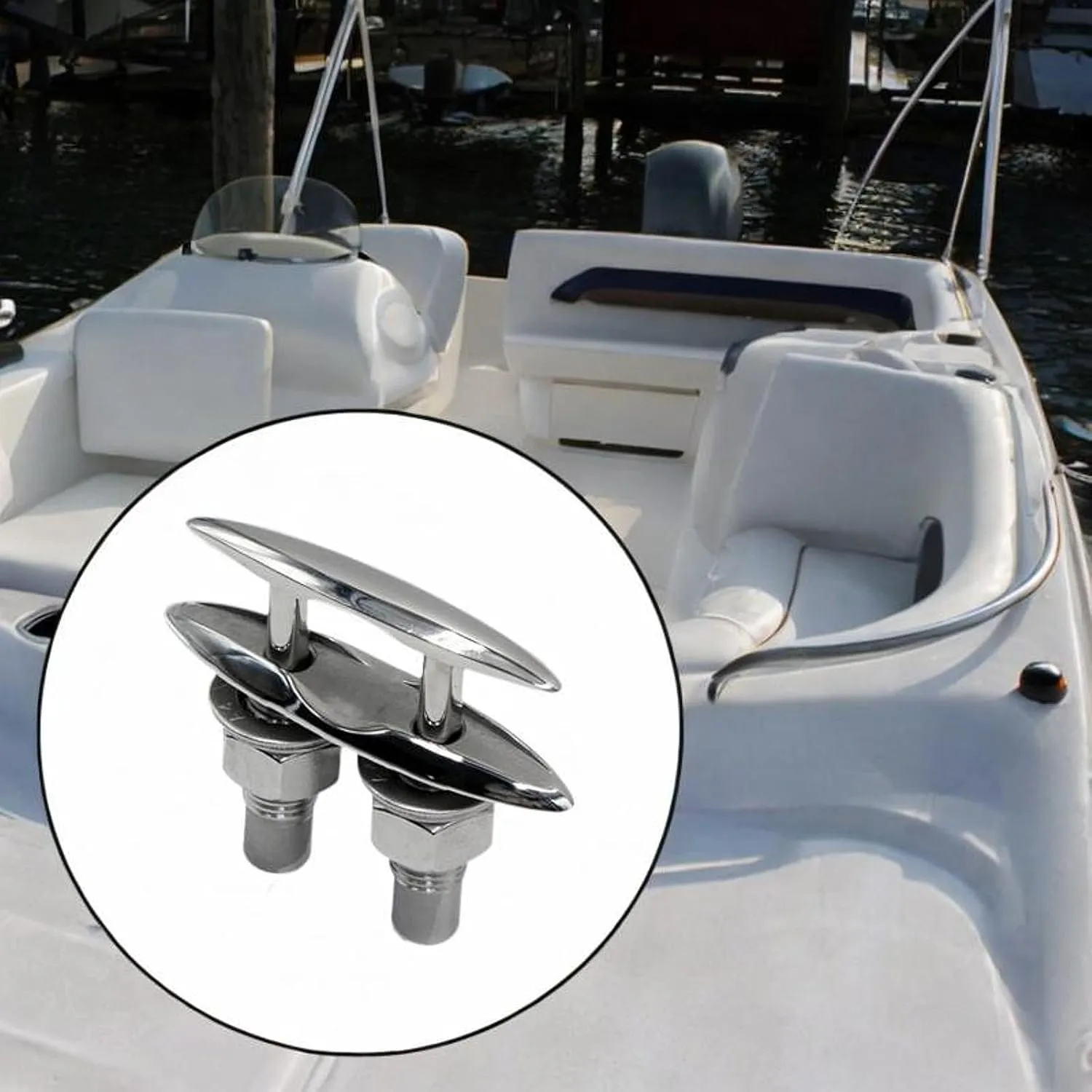Pull up Boat Cleats Marine Rope Cleat for Pontoons Utility Boats Accessory Sturdy Full up Dock Cleat Marine Dock Deck Cleat