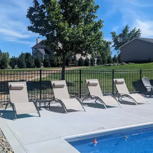 PURPLE LEAF Patio Chaise Lounge Chair Set with 2 Side Table Outdoor Pool Adjustable Recliner Chairs for Outside Beach Poolside Sunbathing Tanning Lounger
