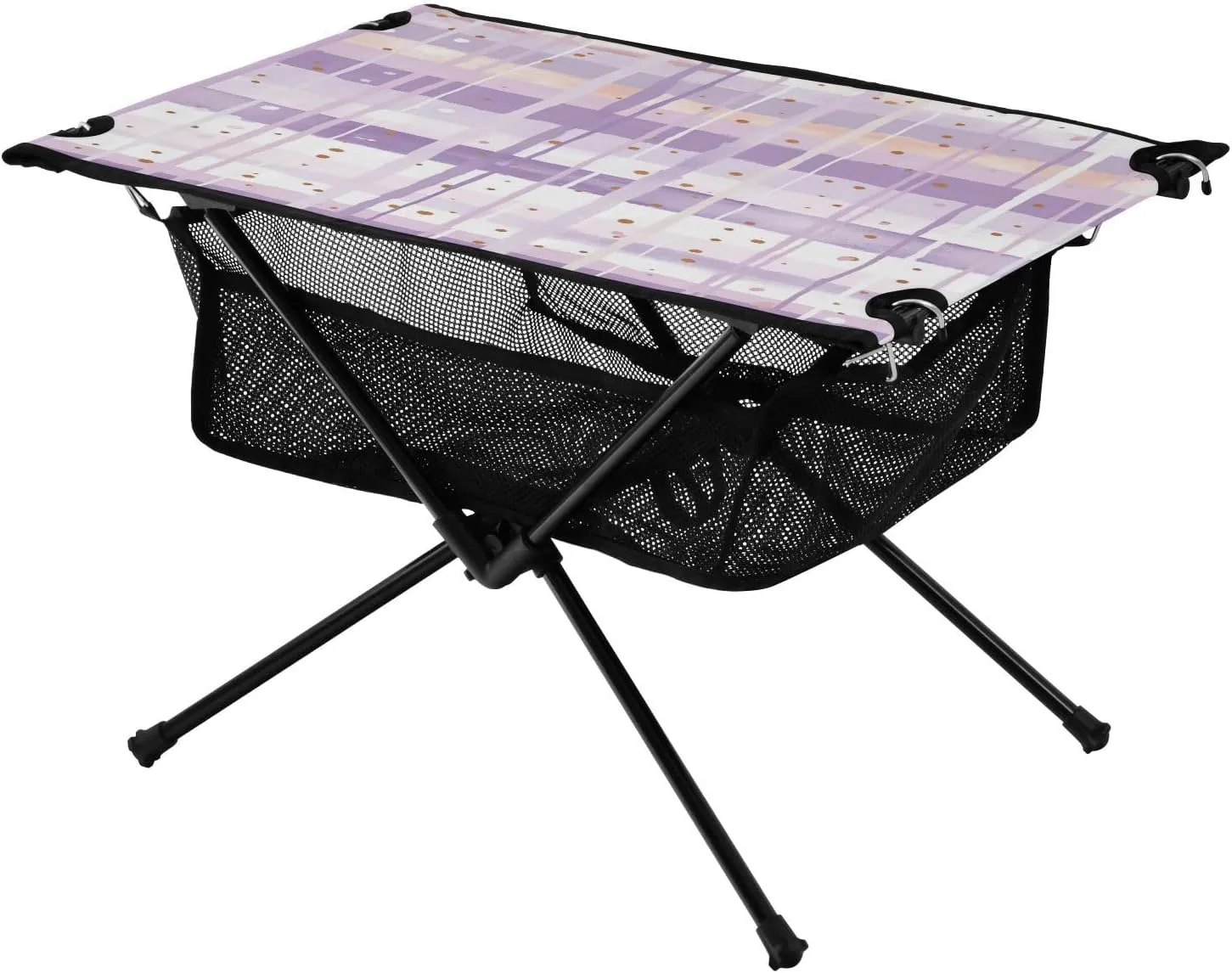 Purple Stripe and Spot Pattern Portable Camping Table,Outdoor Folding Table,Beach Table,Suitable for Camping,Hiking,Picnic