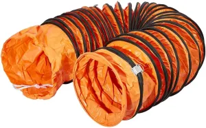 PVC Flexible Duct Hose, HVAC Duct Hosing Flame Retardant for Ventilator Utility Blower Fan with Adjustable Rope and D-Ring, Easy Storage (16inx25ft)