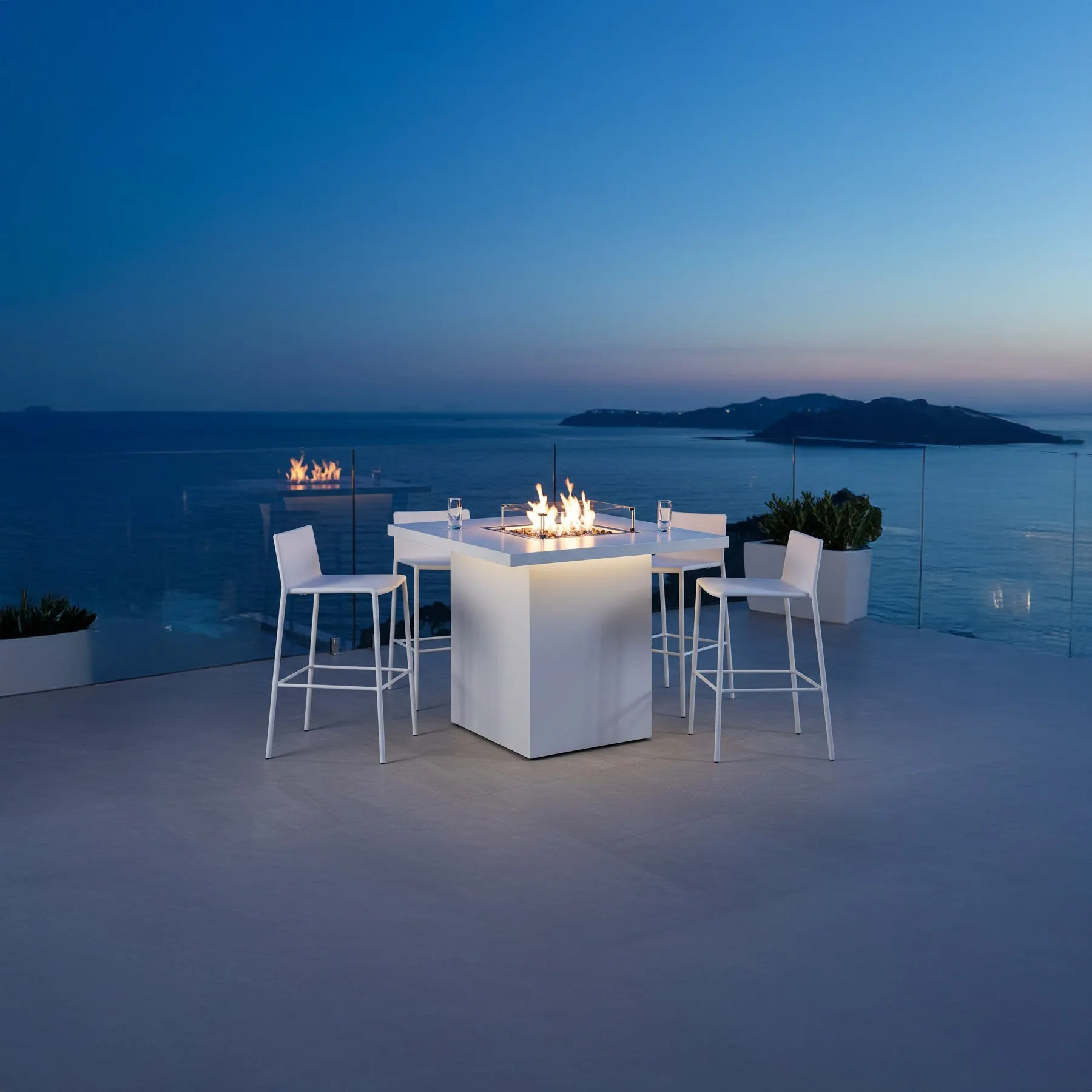 Quad Bar Fire Table (Tabletop) - Aluminum