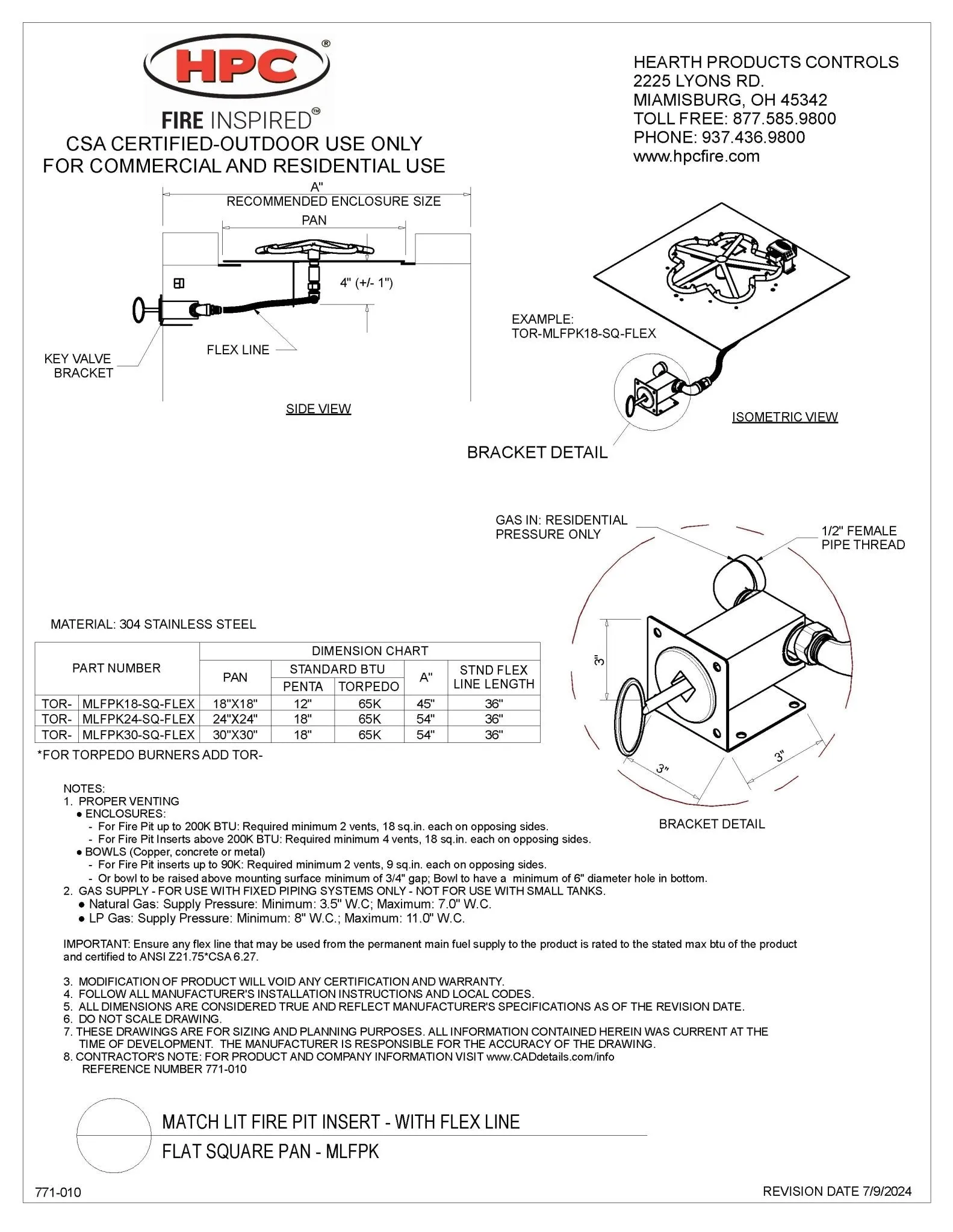 Quad Bar Fire Table (Tabletop) - Aluminum