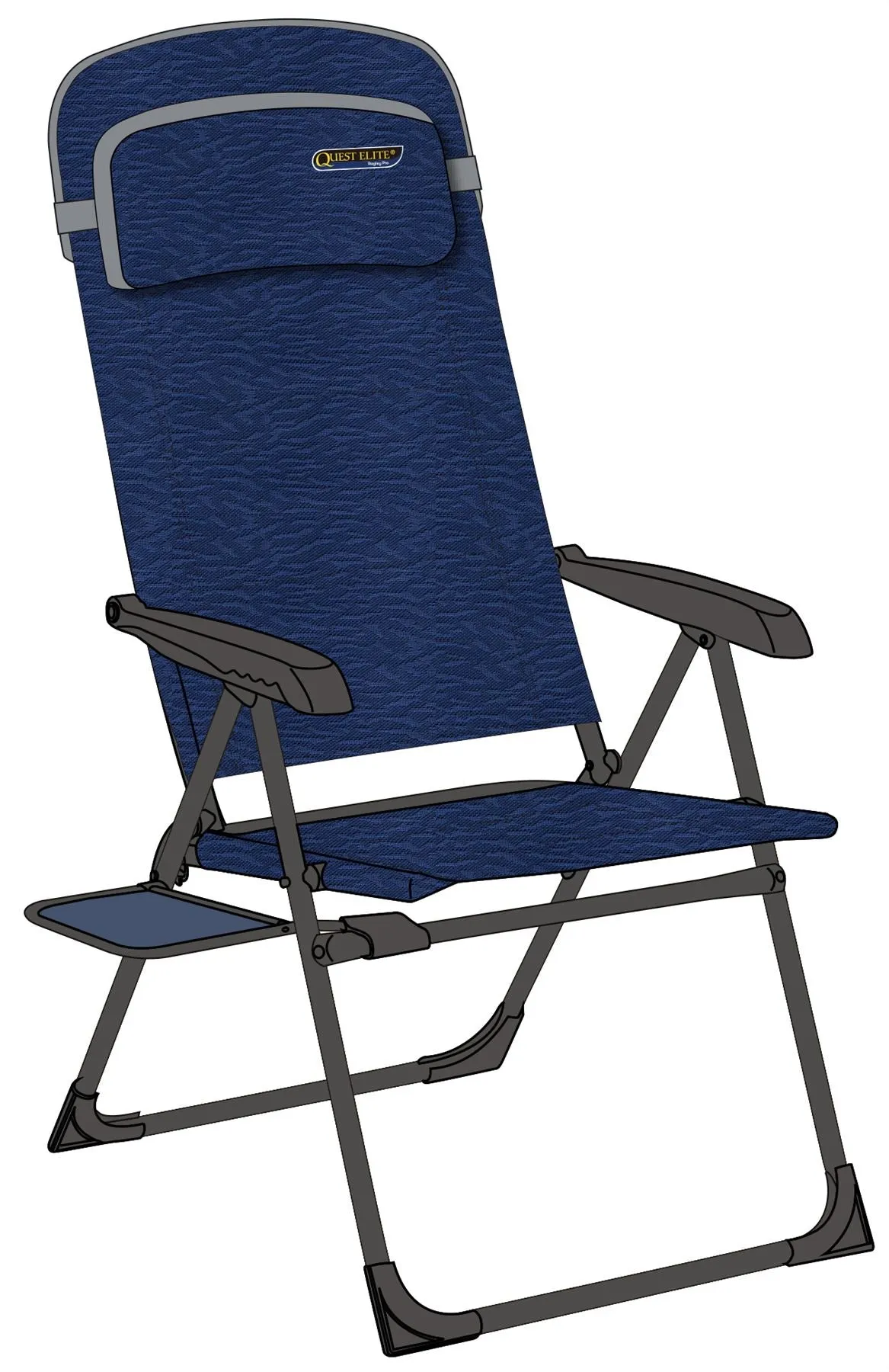 Quest Ragley Pro Recline Camping Caravan Chair with Side Table