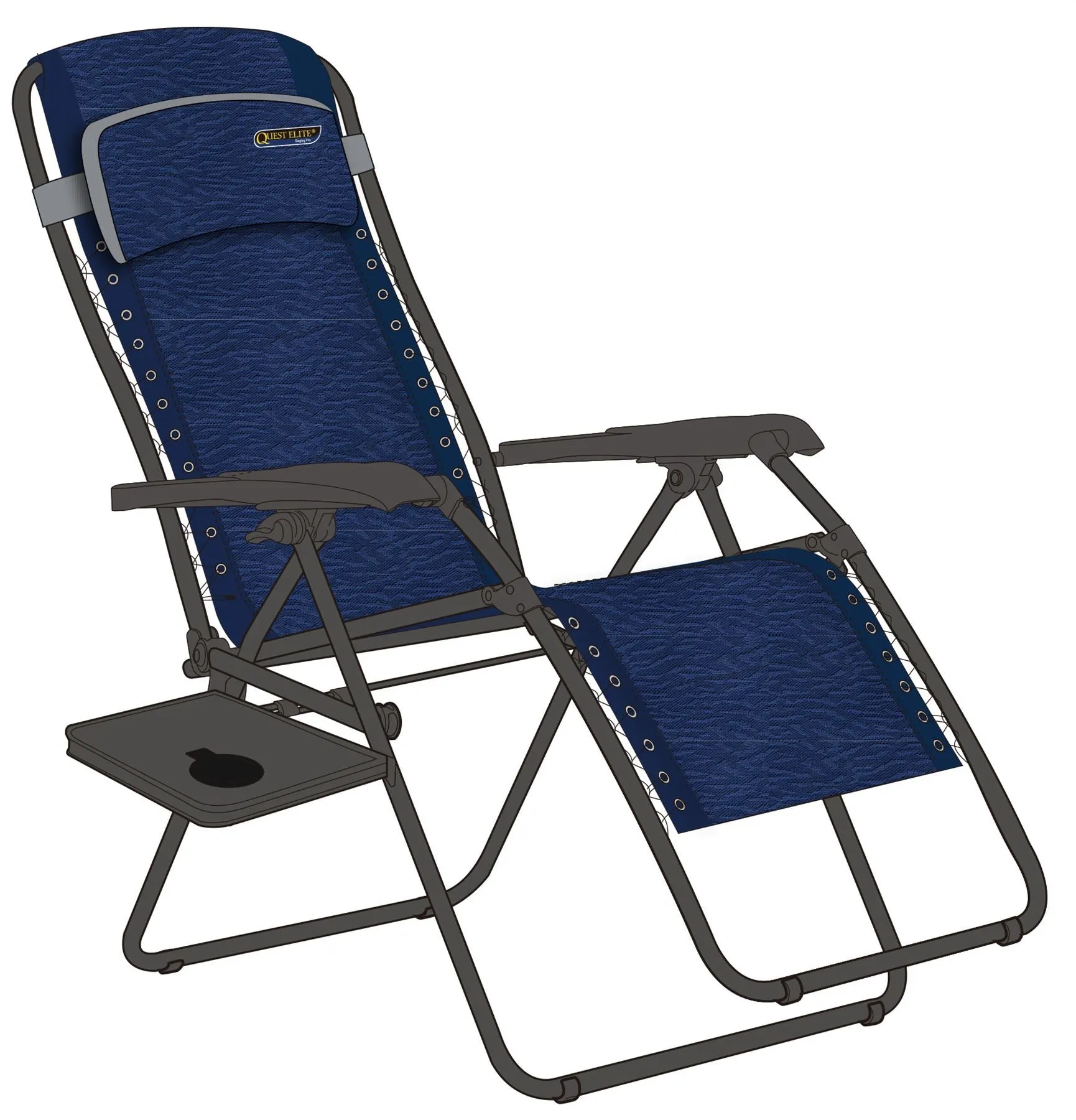 Quest Ragley Pro Relax Camping Caravan Chair with Side Table