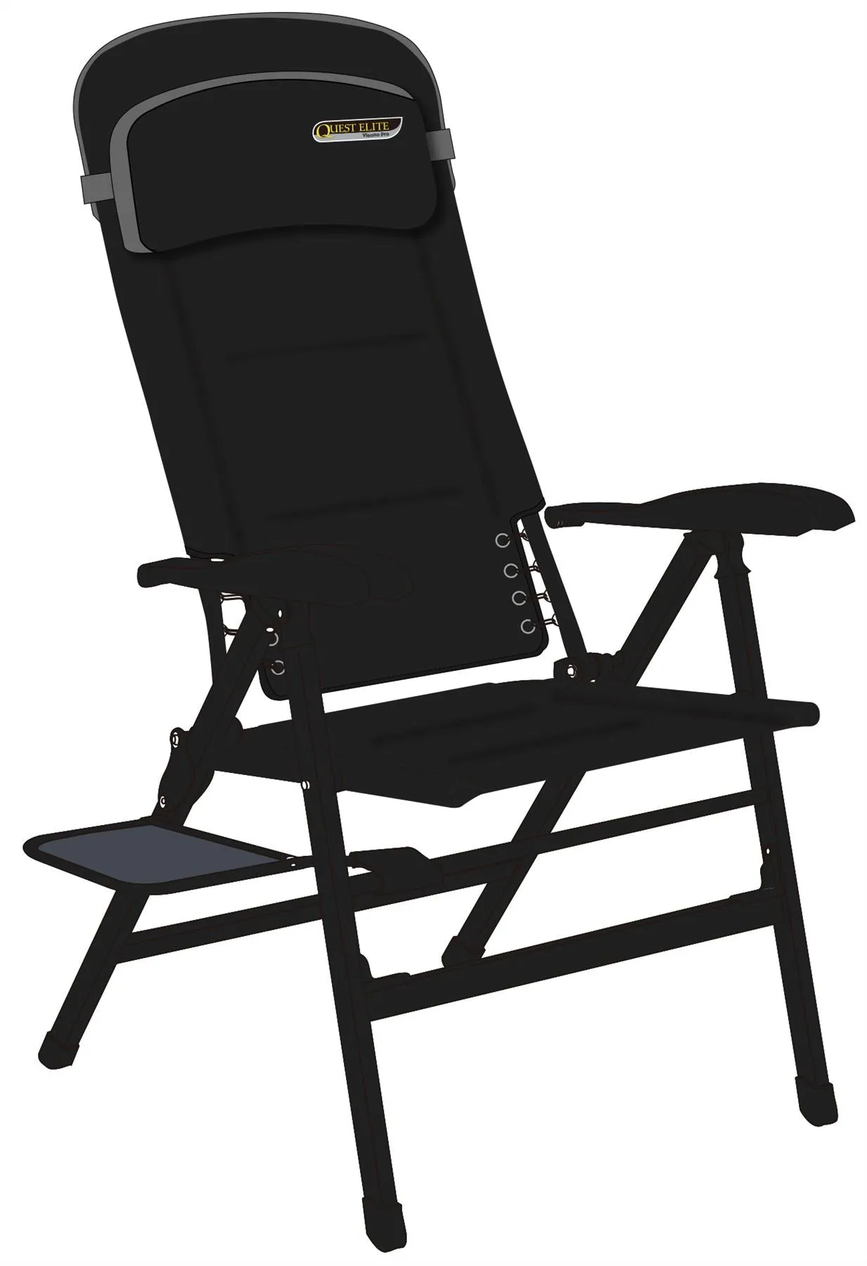 Quest Vienna Pro Comfort Camping Caravan Chair with Side Table