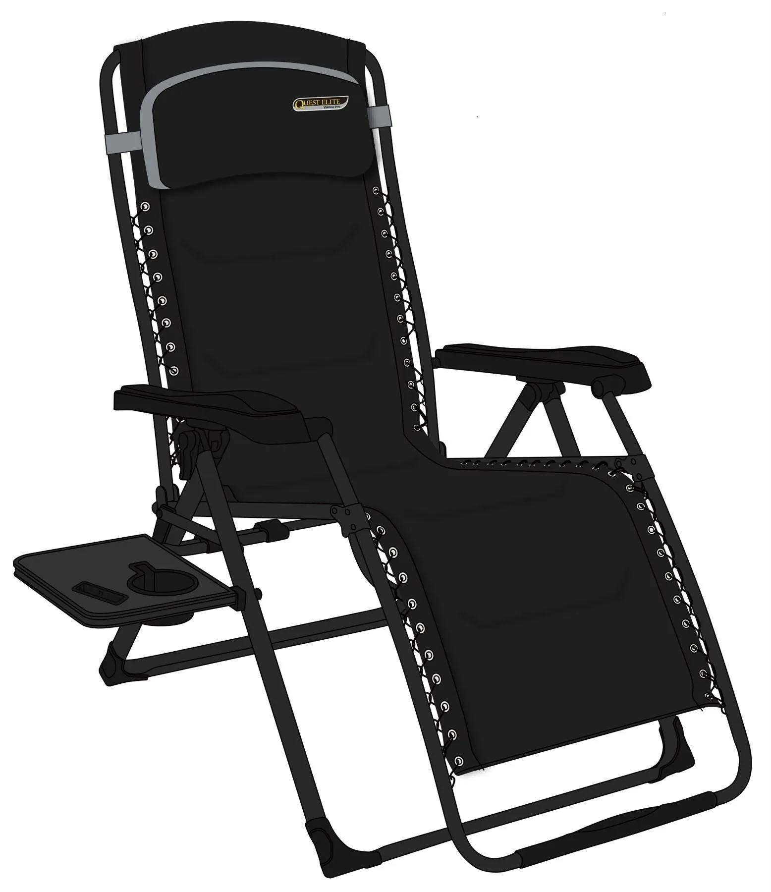 Quest Vienna Pro Relax XL Camping Caravan Chair with Side Table