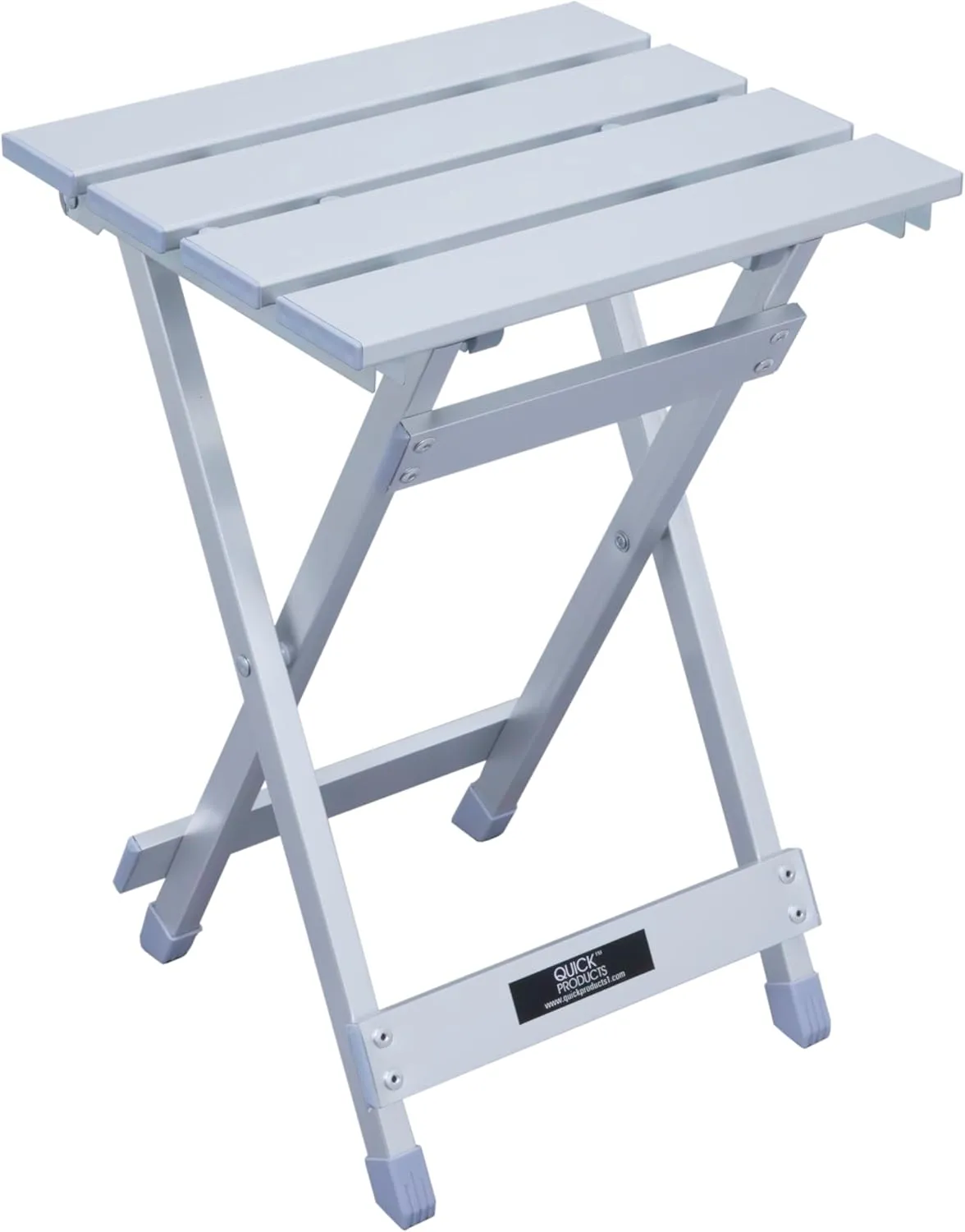 Quick Products QP-AFT91216 Aluminum Folding Side Table for RV's, Campsites and Indoor/Outdoor Use - 9.5" x 12" Tabletop with 16.5" Standing Height