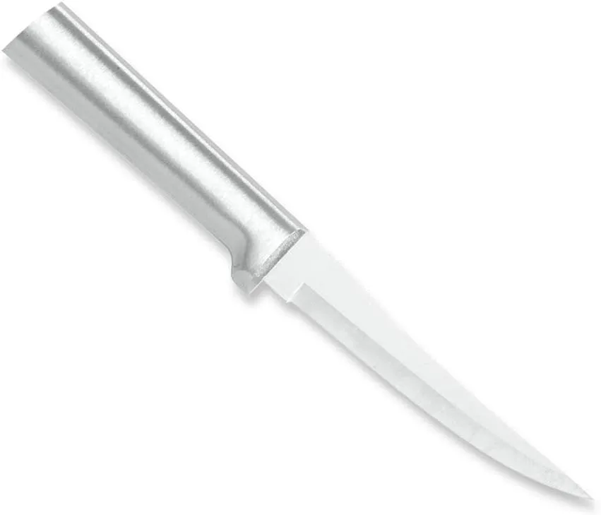 Rada Cutlery Super Parer Knife (R127), 4.38" Stainless Steel Hollow Ground Blade, Made in USA, Silver Handle, Pack of 2