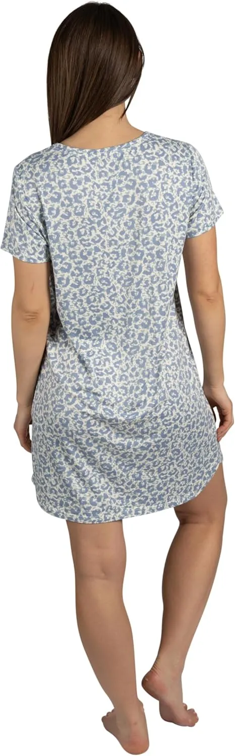 Rae Dunn Women's 2-Pack Short Sleeve Shirttail Graphic Text Nightshirts Soft Fabric Comes with Two Nightgowns