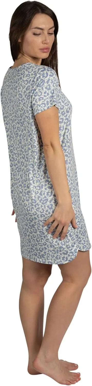 Rae Dunn Women's 2-Pack Short Sleeve Shirttail Graphic Text Nightshirts Soft Fabric Comes with Two Nightgowns