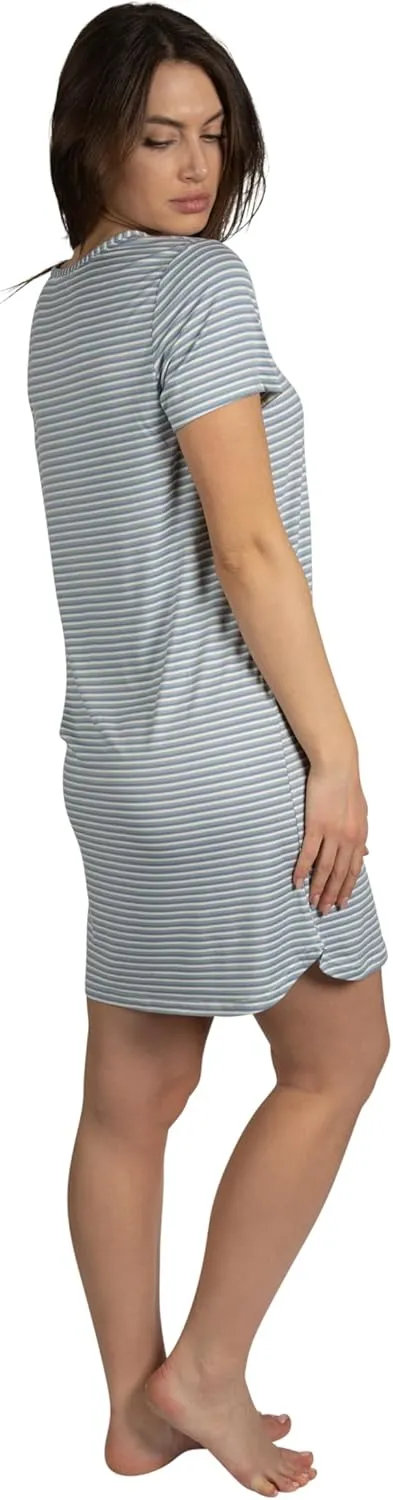Rae Dunn Women's 2-Pack Short Sleeve Shirttail Graphic Text Nightshirts Soft Fabric Comes with Two Nightgowns