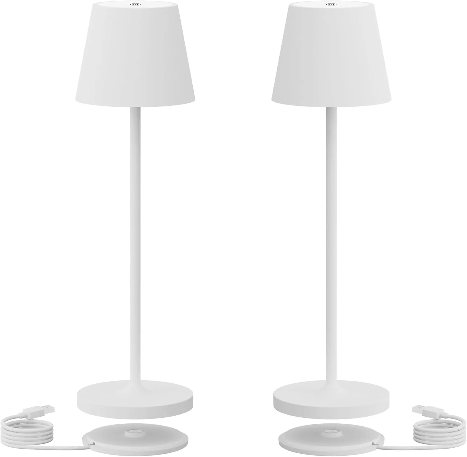Ralaby IP54 Cordless Table Lamps Portable Rechargeable Battery Operated Lamp, Modern Aluminum Dimmable Indoor/Outdoor Cordless Lamp,Desk Lamp for/Restaurant/Bar/Cafe/Bedroom (2 Pack,White,4800mAh)