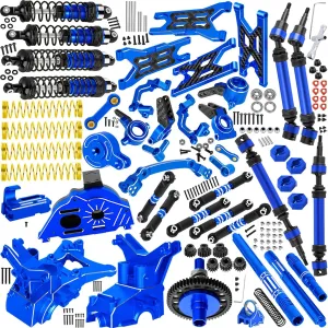 RC Upgrades Part for 1/10 Granite/Senton 3S & Mega550,Shock,Links,A-Arm,Caster Block,Steering Blocks,Stub Axle Carriers,Gearbox,Covers,Center Driveshaft,CVD Axles,Support,Spline,Steering,57TGear,Blue
