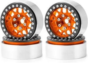 RCLIONS 4PCS 1.9inch RC Beadlock Wheels Aluminum Rims Hub for 1/10th RC Crawler Car SCX10,SCX10-II,TRX4,D90,Redcat
