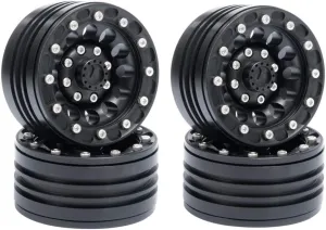 RCLIONS Aluminum 1.9" Beadlock Wheels Rims for 1/10 Crawler Axial SCX10 D90 TRX-4 RC Car -Pack of 4