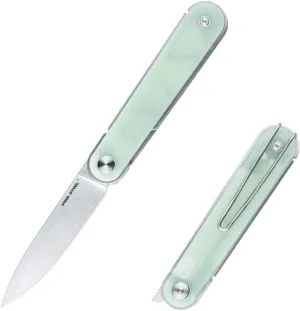 REALSTEEL IRIS Pocket Knife, Folding Knife, Front Flipper, Liner Lock, 2.99" 12C27 Steel Blade, Lightweight G10 Handle, 1.74oz, Deep-carry Pocket Clip, EDC Outdoor Indoor, Gifts for Men Women Camping Hiking Climbing Fishing (Natural G10)