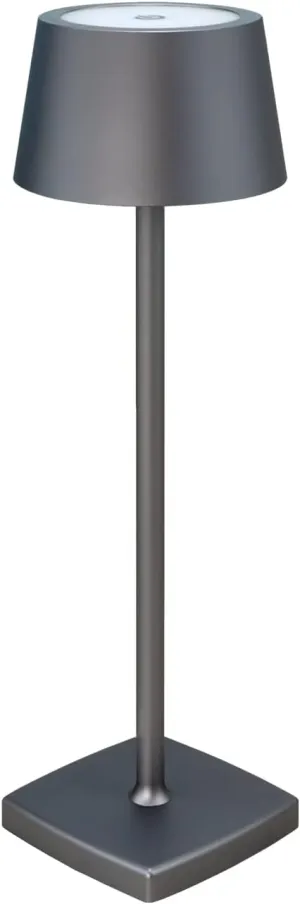 Rechargeable led Cordless Table Lamps, Aluminum, dimmable,Suitable for Indoor and Outdoor Lighting Grey