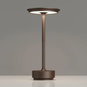 Rechargeable Table Lamps Cordless, Portable 5000mAh Outdoor Table Light, 3 Color Stepless Dimming LED Table Lamp with Memory Function, for Home/Dinner/Patio/Restaurant.(Brown)