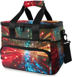 Red Blue Green Neon Cooler Bag Insulated Cooler Soft Sided Cooler 24 Can Portable Picnic Bag Large Leakproof Lunch Bag Box for Beach Grocery Camping Travel Car Men Women