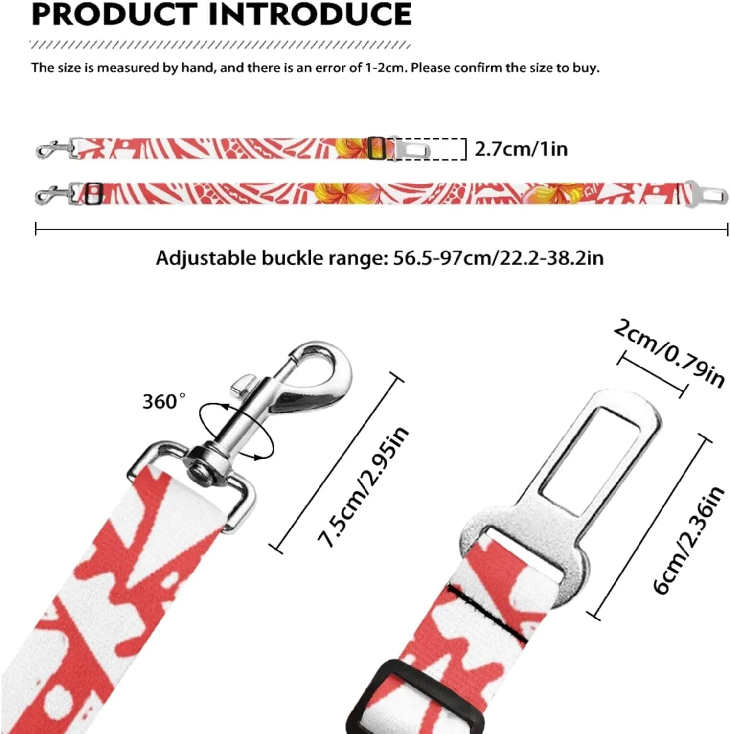 Red Polynesian Pet Sling Carrier Bundle - Comes with Portable Pet Crossbody Bag, Safety Leash & Comfortable Pet Travel Bib Scarf, Small Pet Bandanas for Collars Slip Over(Red White)