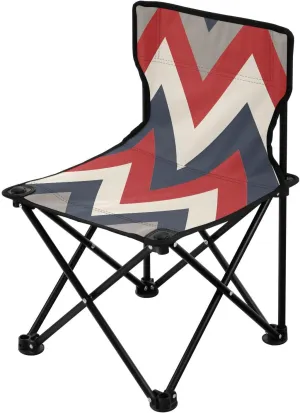 Red White Stripes Portable Outdoor Folding Chair Anti-Slip Padded Oxford Cloth Stool Camping Chair Small for Beach Hiking Fishing Gardening Quad Camp Chair