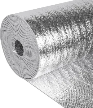 Reflective Insulation Roll 24in x 10Ft (3mm) Foam Core Radiant Barrier Double Reflective Aluminum Foil Wrap Insulation Sheet Thermal Shield for Winter RV Window Thermal Cold Insulating Summer Heat