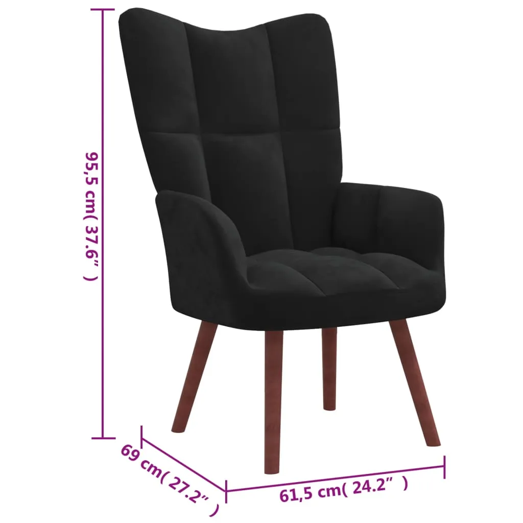 Relaxing Chair Black Velvet