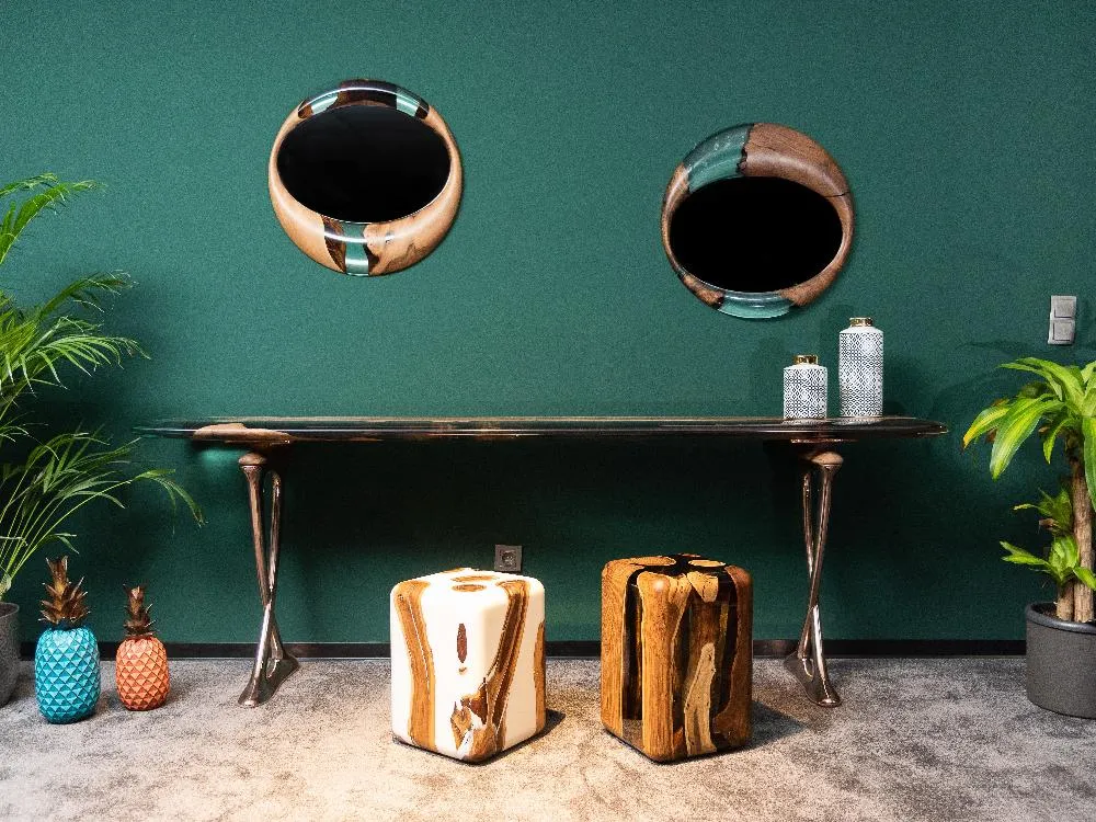 Resin Console Table- Foyer Table- Entryway Table (without mirrors) | Osso Collection