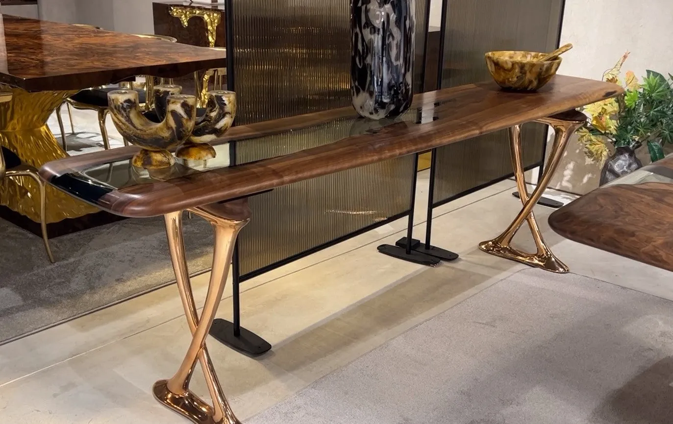 Resin Console Table- Foyer Table- Entryway Table (without mirrors) | Osso Collection