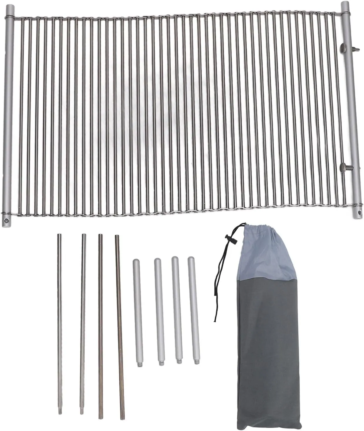 Restokki Roll Up Camping Table Stainless Steel Compact Outdoor Folding Portable Picnic Table for Lake Fishing Patio Barbecue