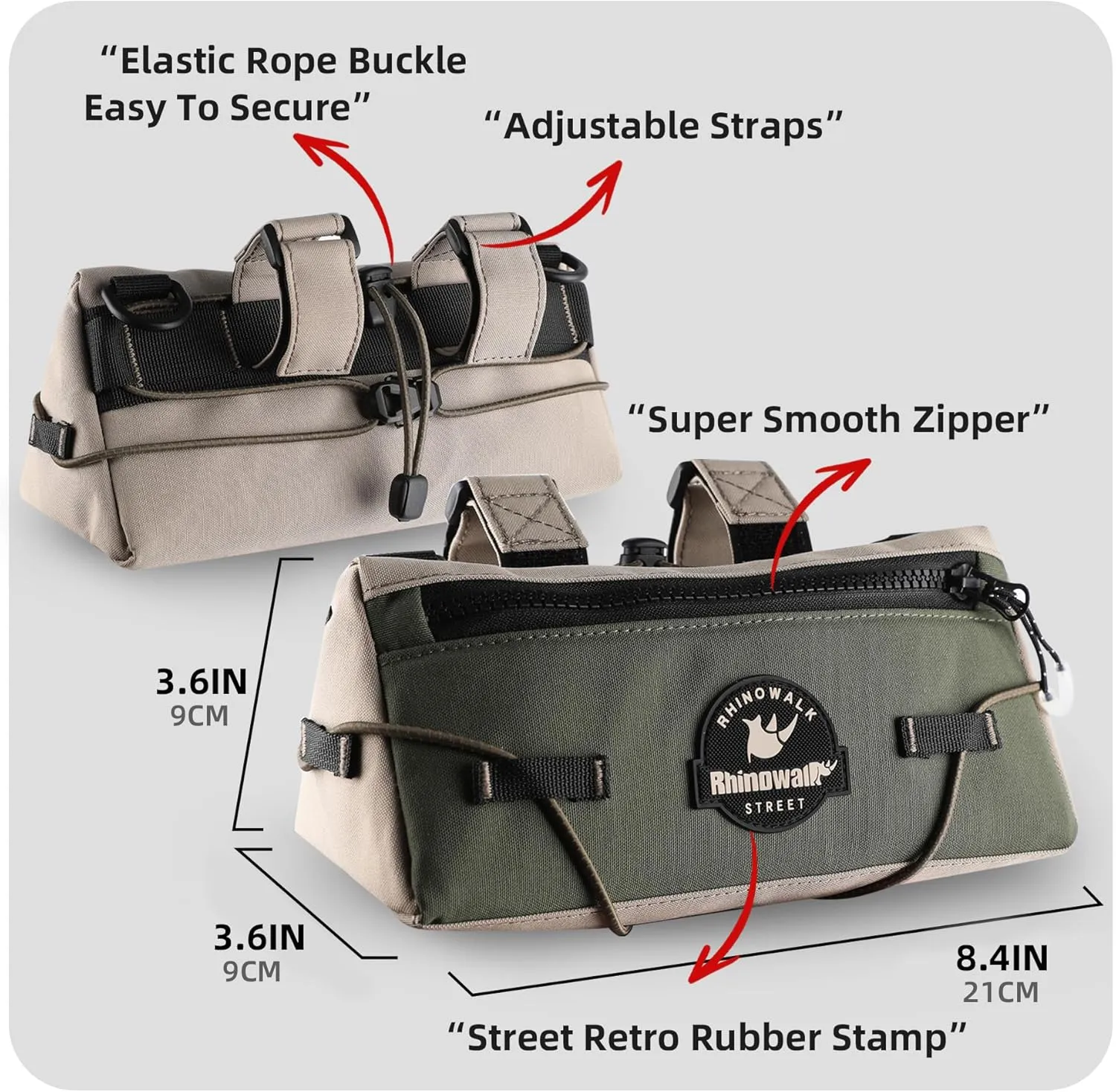 Rhinowalk Bike Handlebar Bag Bicycle Front Bag Storage Small Pouch with Shoulder Strap for Urban Cycling