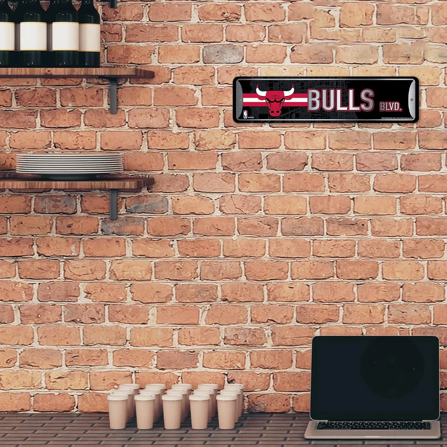 Rico Industries NBA Metal Street Sign Metal Street Sign 4" x 15" Home Décor - Bedroom - Office - Man Cave