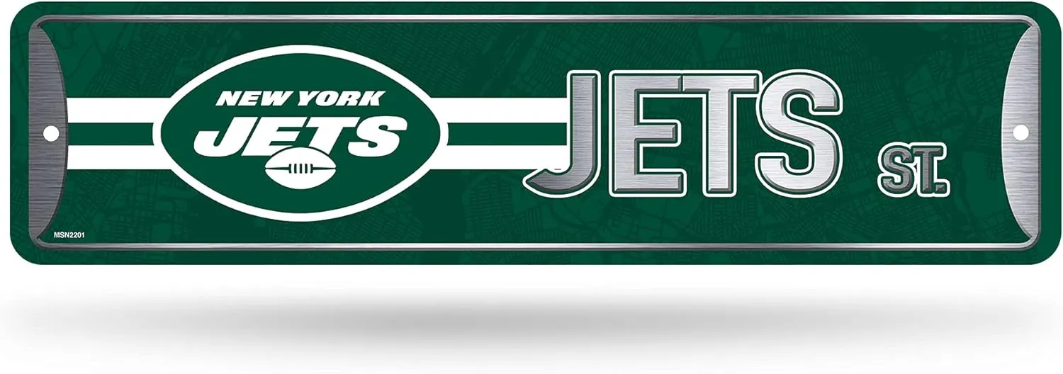 Rico Industries NFL Metal Street Sign Metal Street Sign 4" x 15" Home Décor - Bedroom - Office - Man Cave