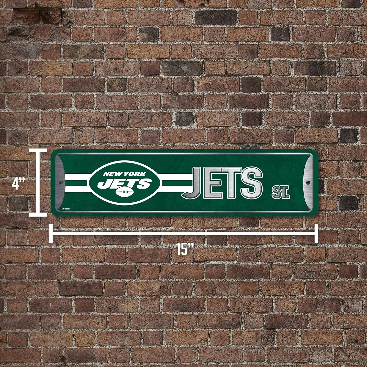 Rico Industries NFL Metal Street Sign Metal Street Sign 4" x 15" Home Décor - Bedroom - Office - Man Cave