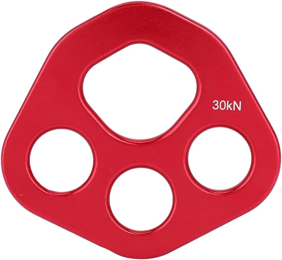 Rigging Plate, Aviation Aluminum Rigging Plate, 4 Holes Climbing Multi Anchor Point Connector Gear for Descender Rock Climbing