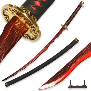 Rivers of Blood Katana 46inchs Carbon Steel Handmade Anime Sword Cosplay Prop for Display and Collection