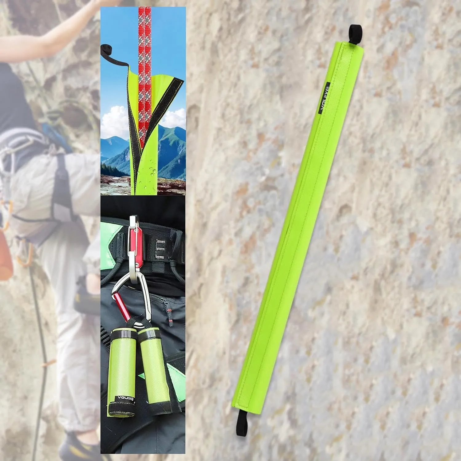 Rock Climbing Rope Protector Green Strong Professional Arborist Rope Protector Sleeve for Mountaineering Tree Climbing Caving