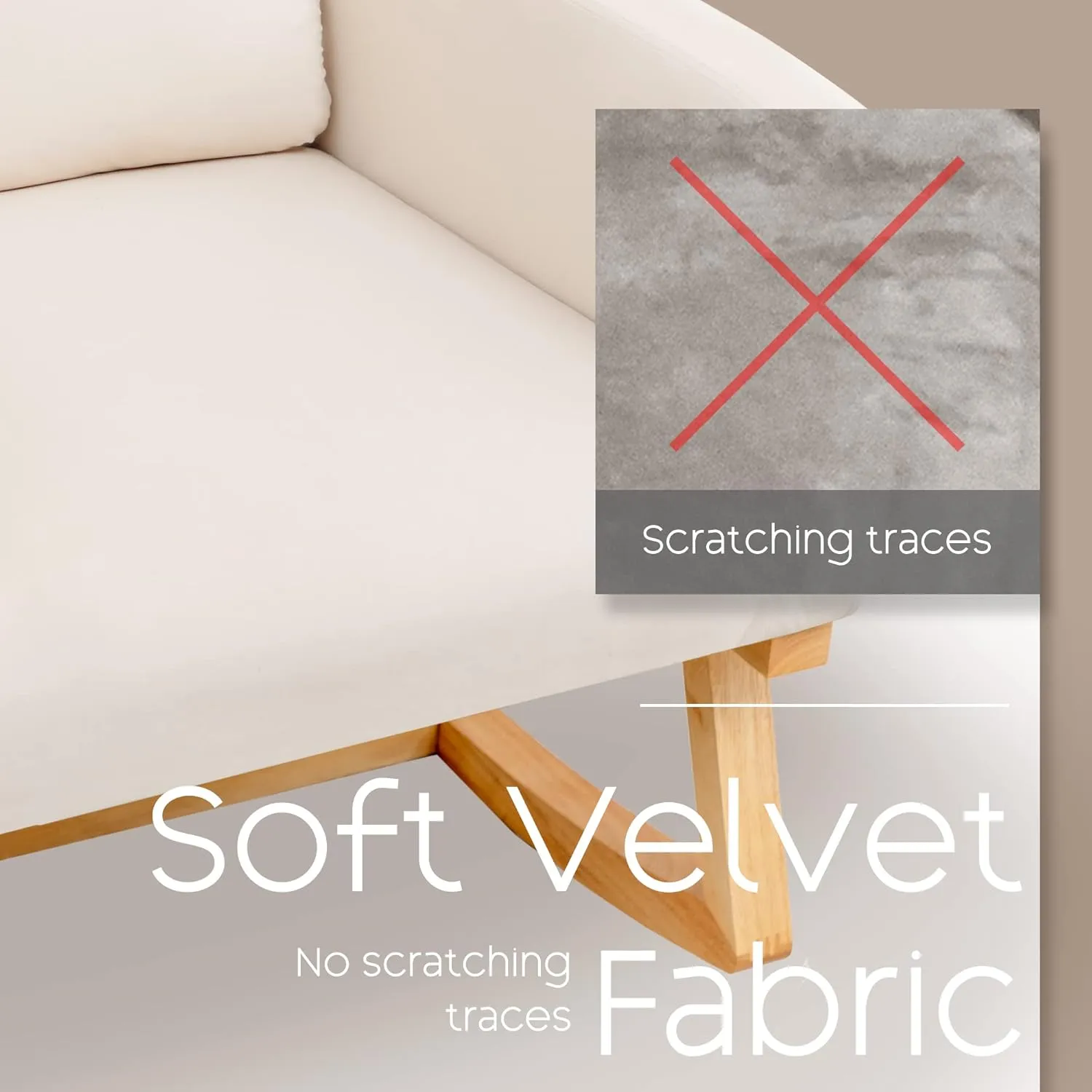 Rocking Chair Nursery - Glider Modern Accent Chairs Upholstered Velvet Nursing Rocker Padded Armchair for Indoor Living Room Bedroom Beige