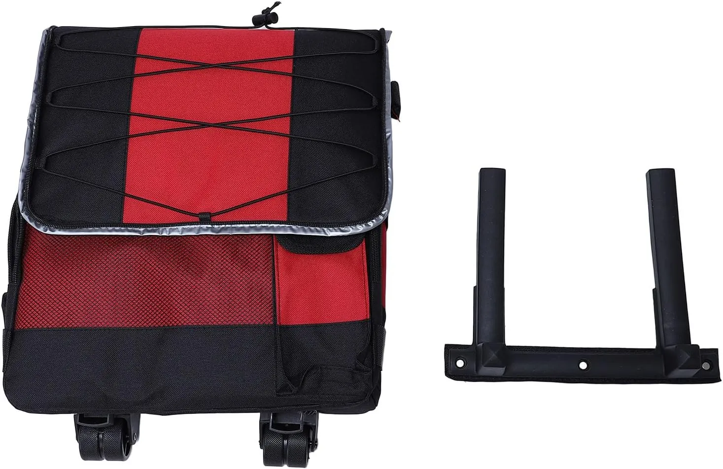Rolling Cooler 43L Large Capacity, Foldable Insulated Box with Wheels, Premium 600D Oxford Cloth, Red, for Camping Picnic Outdoor Activities