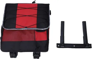 Rolling Cooler 43L Large Capacity, Foldable Insulated Box with Wheels, Premium 600D Oxford Cloth, Red, for Camping Picnic Outdoor Activities