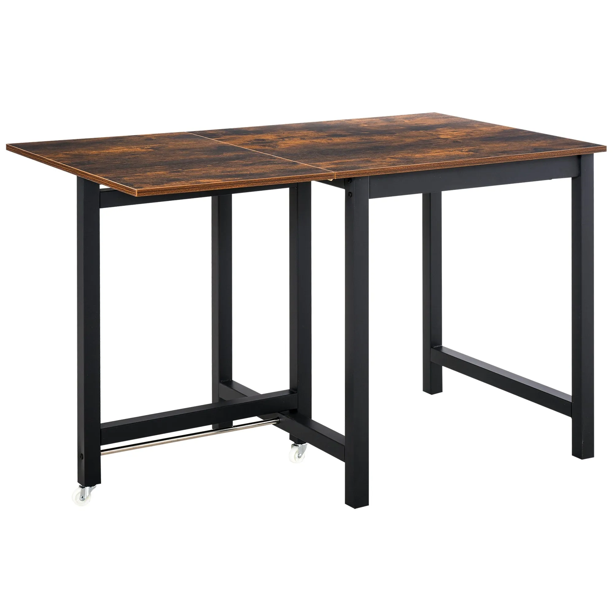 Rootz Folding Dining Table - Industrial Table - Space Saving Table - Expands Easily - 118cm x 70cm x 76.5cm