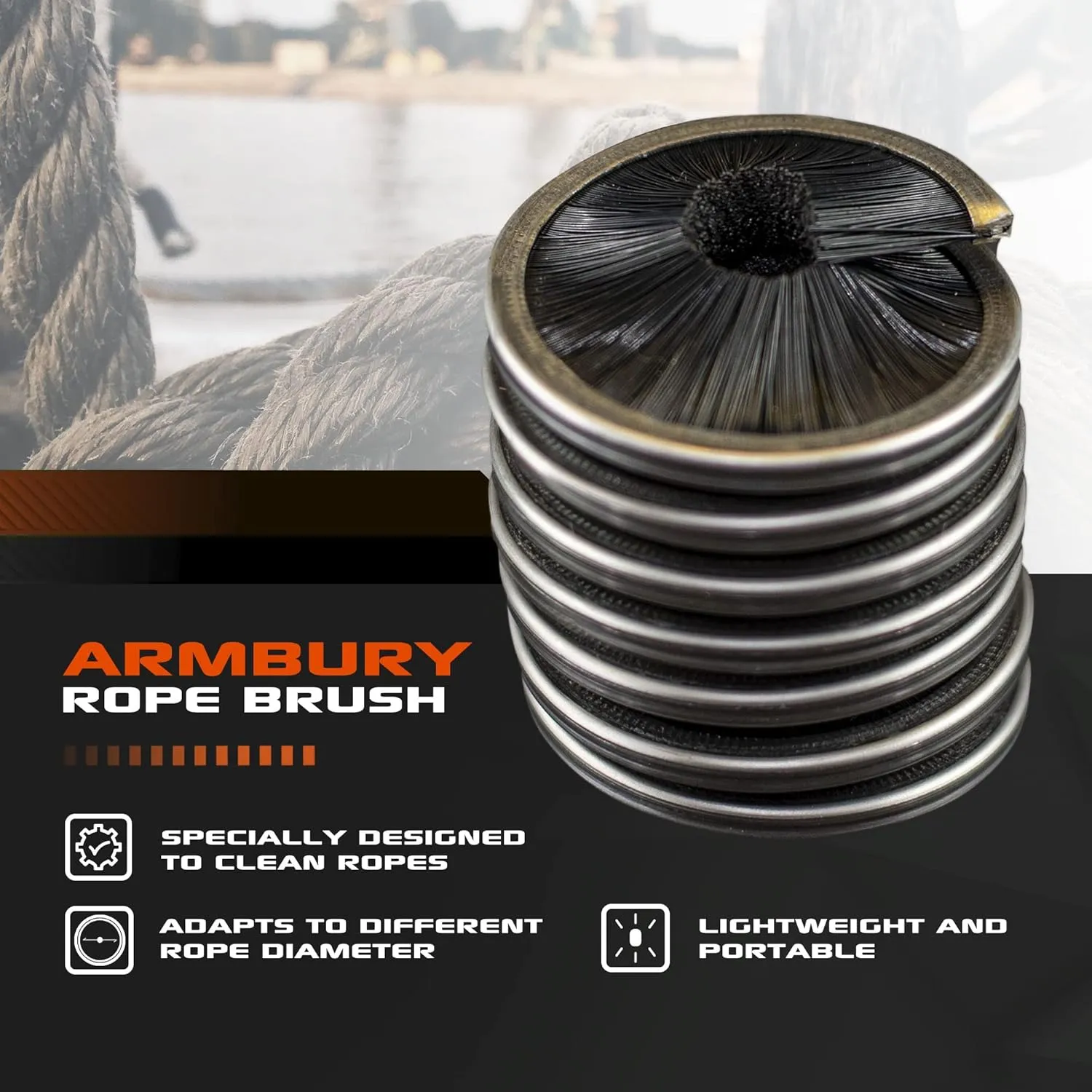 Rope Brush - Rock Climbing Rope Cord Cleaner - Cleaning Brush Tool for Climbing Ropes