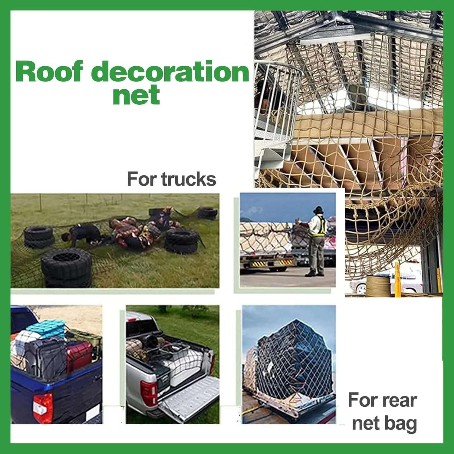 Rope Climbing Net Heavy Duty Net, Fence Stairs Balcony Railings Garden Playground Protection Playground Play Safety Net Safety Net Rope Outdoor Climbing Cargo Net(Size:2Mx6M(6.6FTx19.7FT))