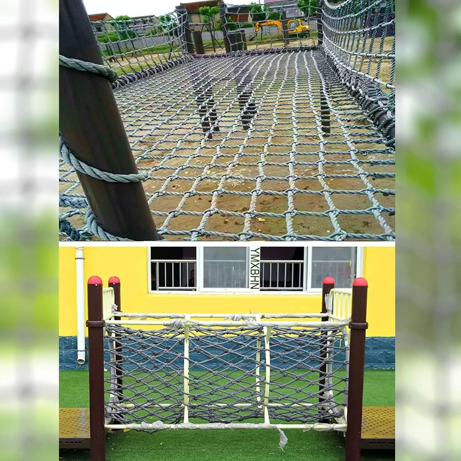 Rope Climbing Net, Heavy Duty Net Safety Net Rope, Fence Stairs Balcony Railings Garden Playground Protection Playground Play Safety Net Outdoor Climbing Cargo Net(Size:2Mx6M(6.6FTx19.7FT))