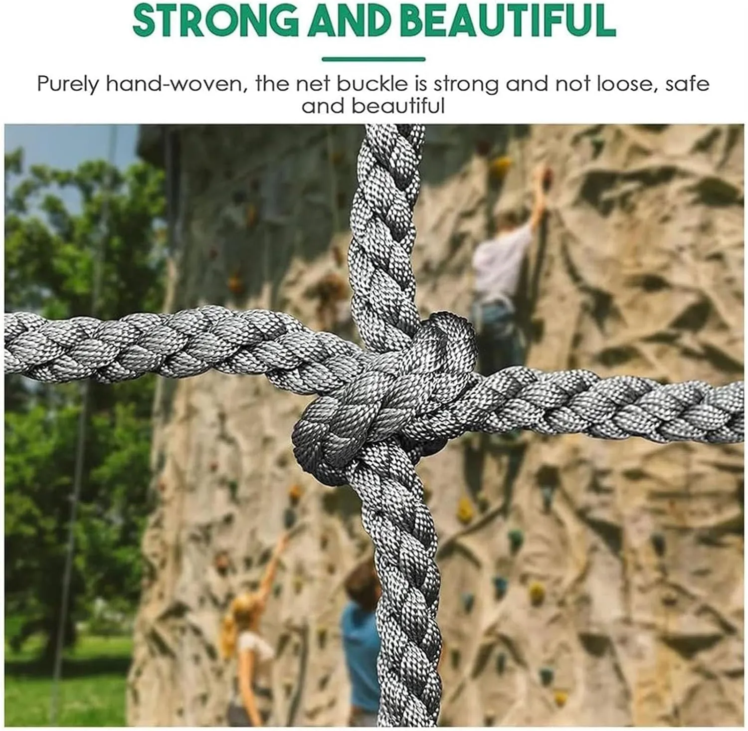 Rope Net Heavy Duty Climbing Safety Net Tree House Climbing Net Playground Protection Net Polyamide Climbing Cargo Net(Size:9.8FTx9.8FT)