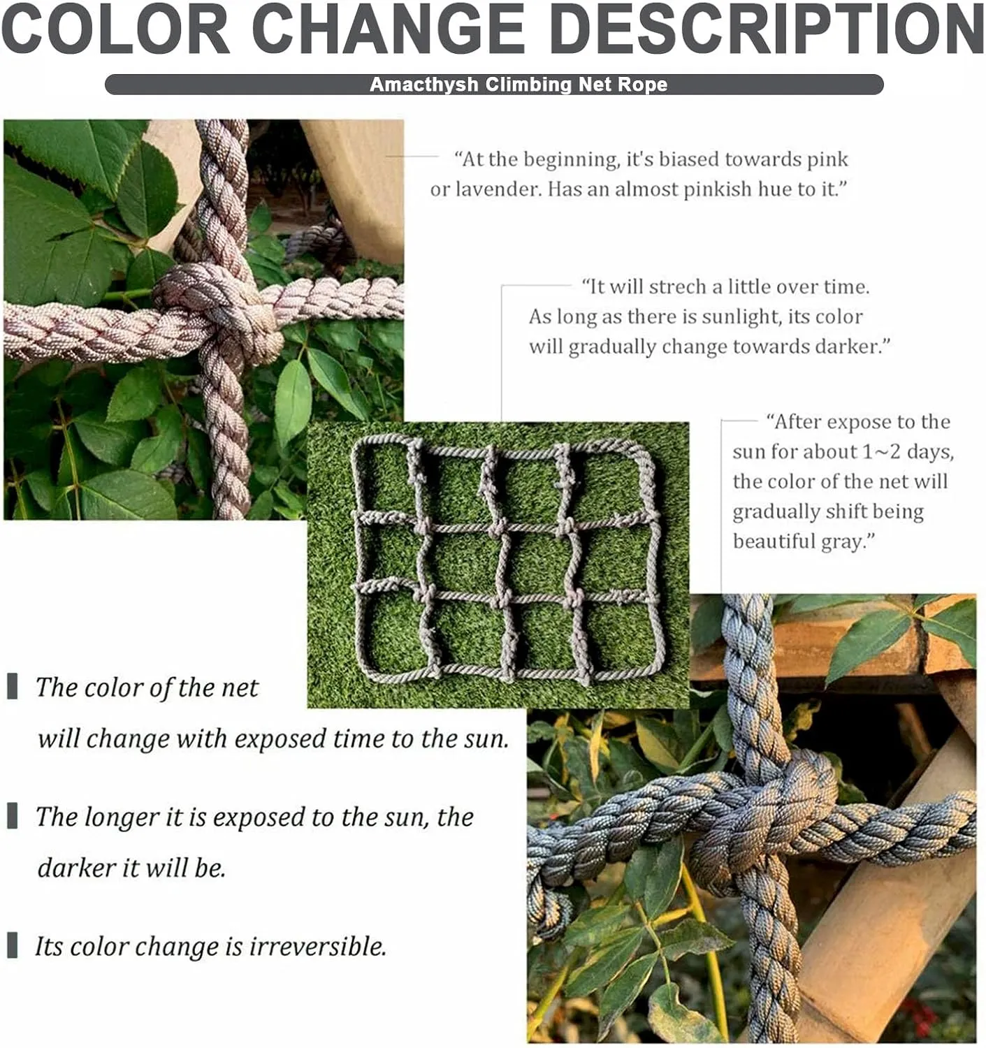 Rope Netting for Playing,Sturdy Indoor and Outdoor Heavy Duty Climbing Frame Net Rope for Treehouse,Yard Protection,16 Cm Grid(Size:3.3 * 20ft)