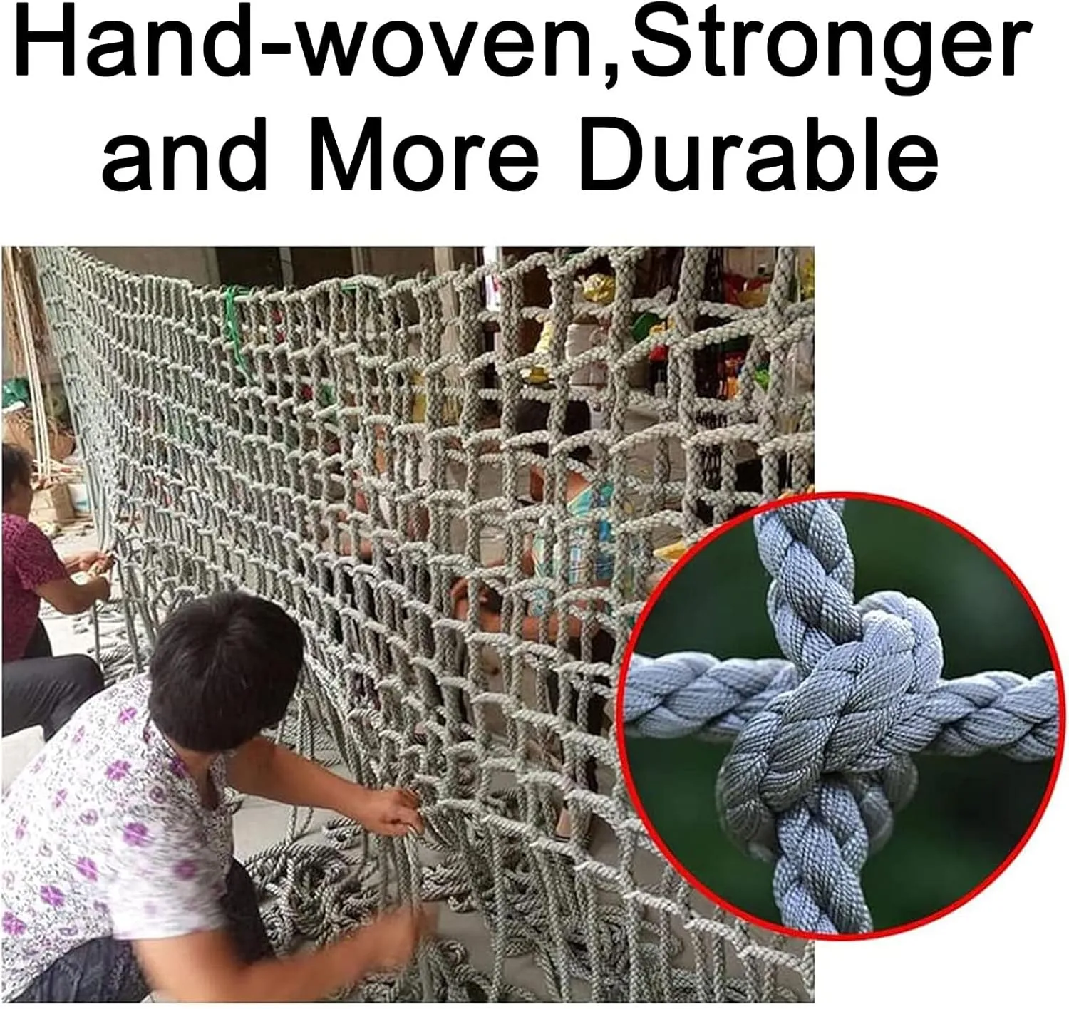 Rope Netting for Playing,Sturdy Indoor and Outdoor Heavy Duty Climbing Frame Net Rope for Treehouse,Yard Protection,16 Cm Grid(Size:3.3 * 20ft)